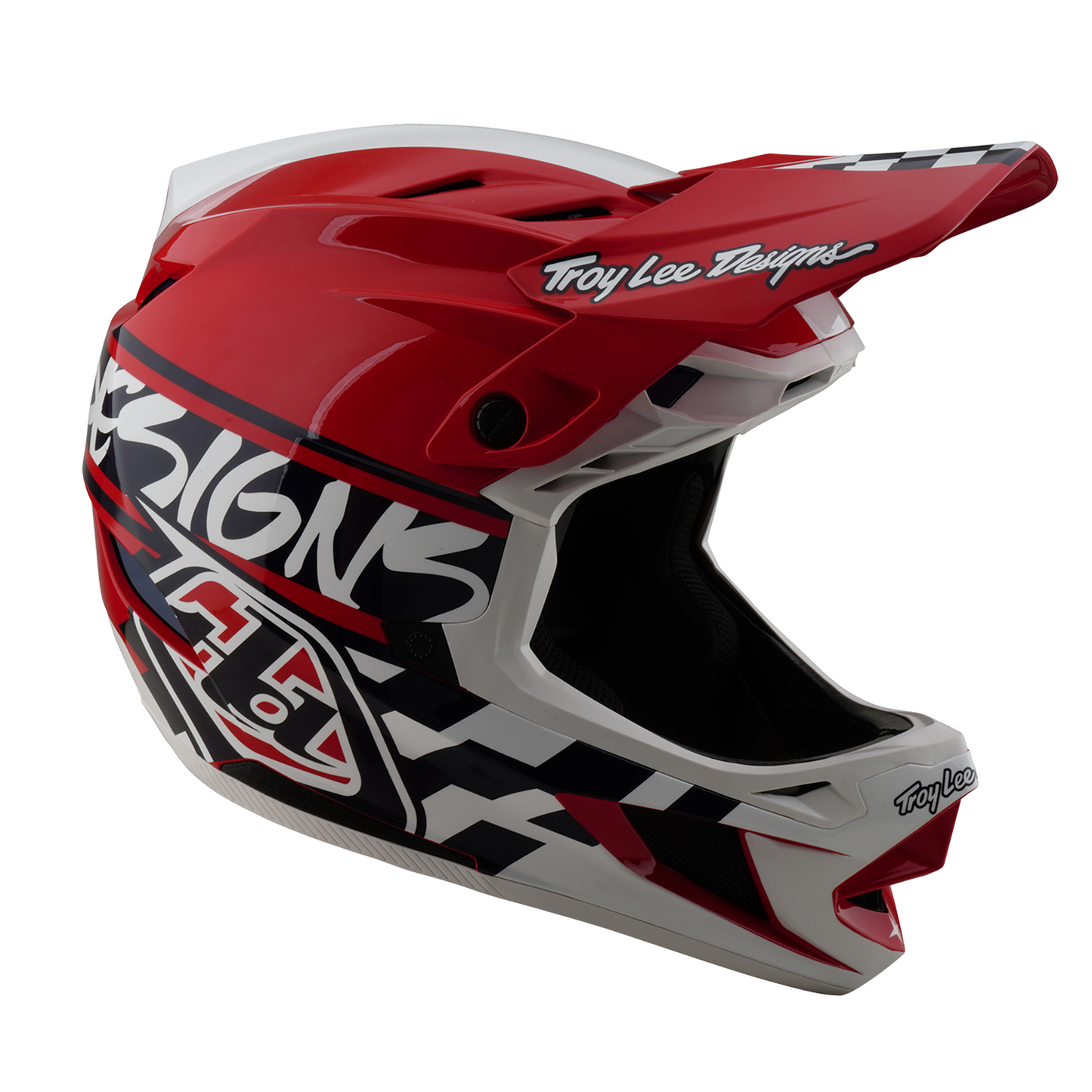TROY LEE DESIGNS D4 POLYACRYLITE FIFTY 50 MTB Helm Wit/Rood 2025