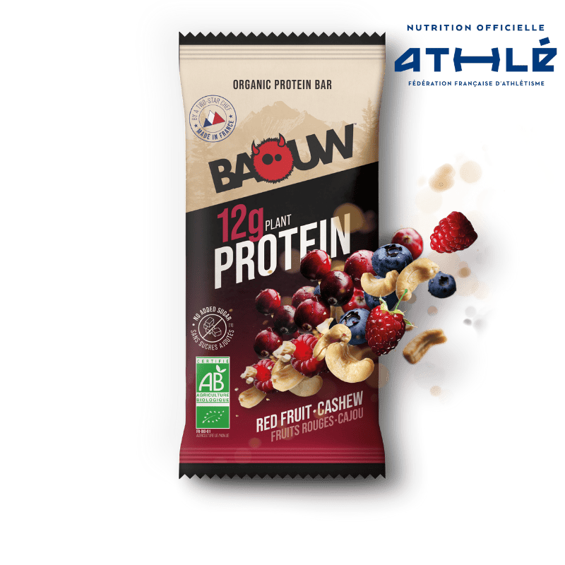 BAOUW ORGANIC EXTRA Rode Vruchten/Cashew Eiwitreep (50g)