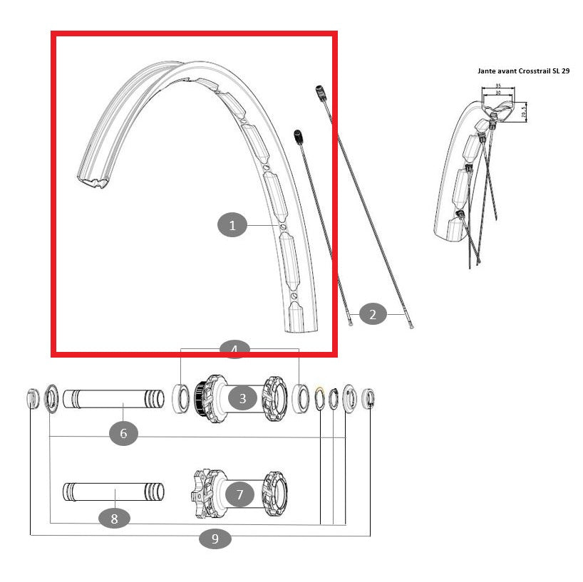 MAVIC ECROSSTRAIL SL 29'' kit voorwiel