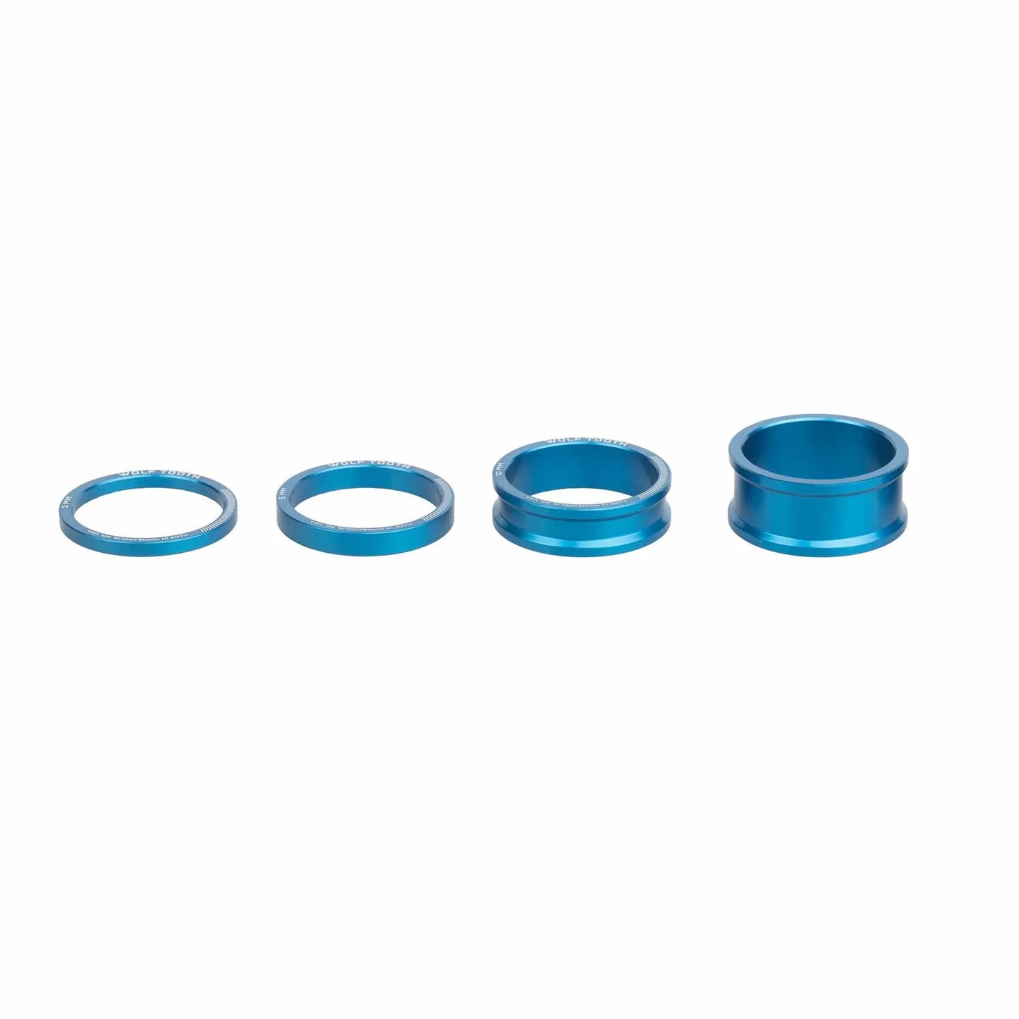 WOLF TOOTH stuurafstandhouderset, aluminium, 4-delig, 1"1/8, blauw