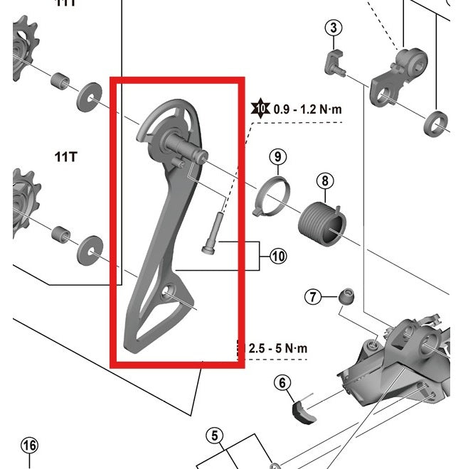 SHIMANO RD-R7150 externe gaffel en schroeven