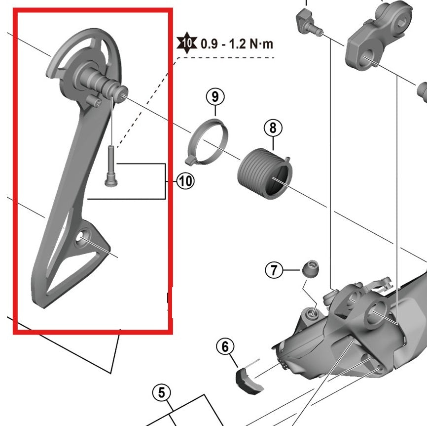 SHIMANO RD-R8150 Extra trekhaak & montageschroeven