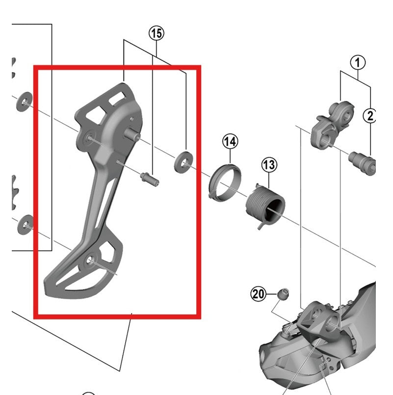 SGS SHIMANO RD-M8150-11 Externe gaffel