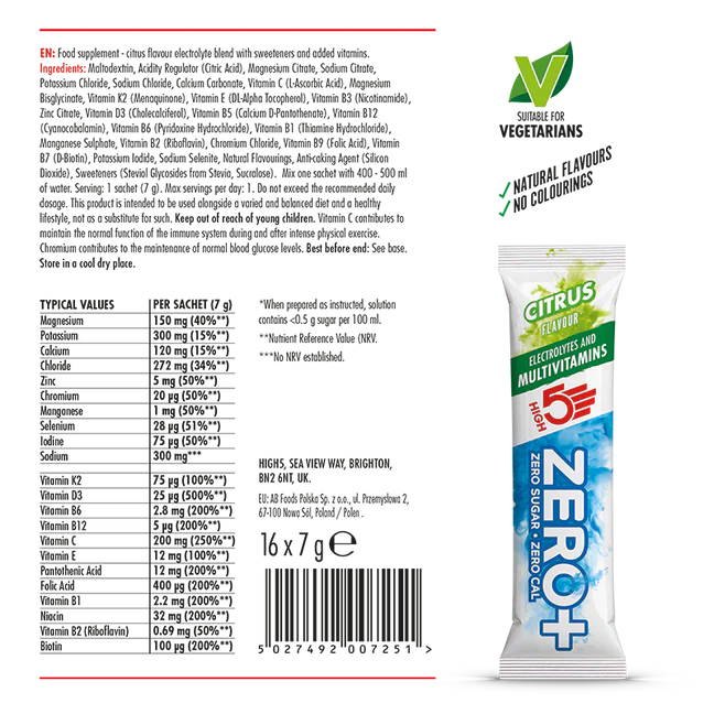 HIGH 5 ZERO+ Multivitamine HYDRATING STICK (7g ) Citroen