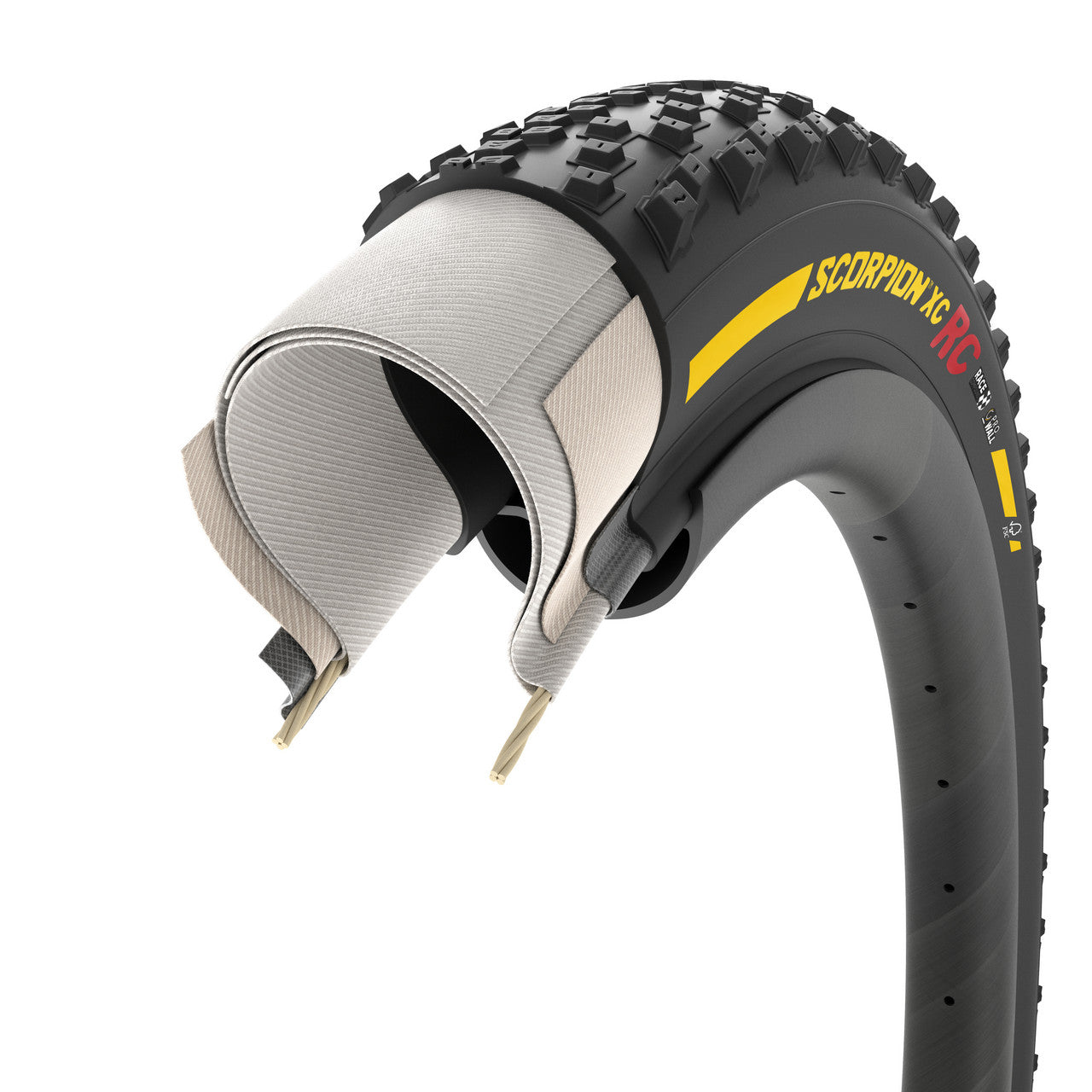 PIRELLI SCORPION RACE XC ProWall 29x2.40 Tubeless Ready Soft Yellow Team Edition band