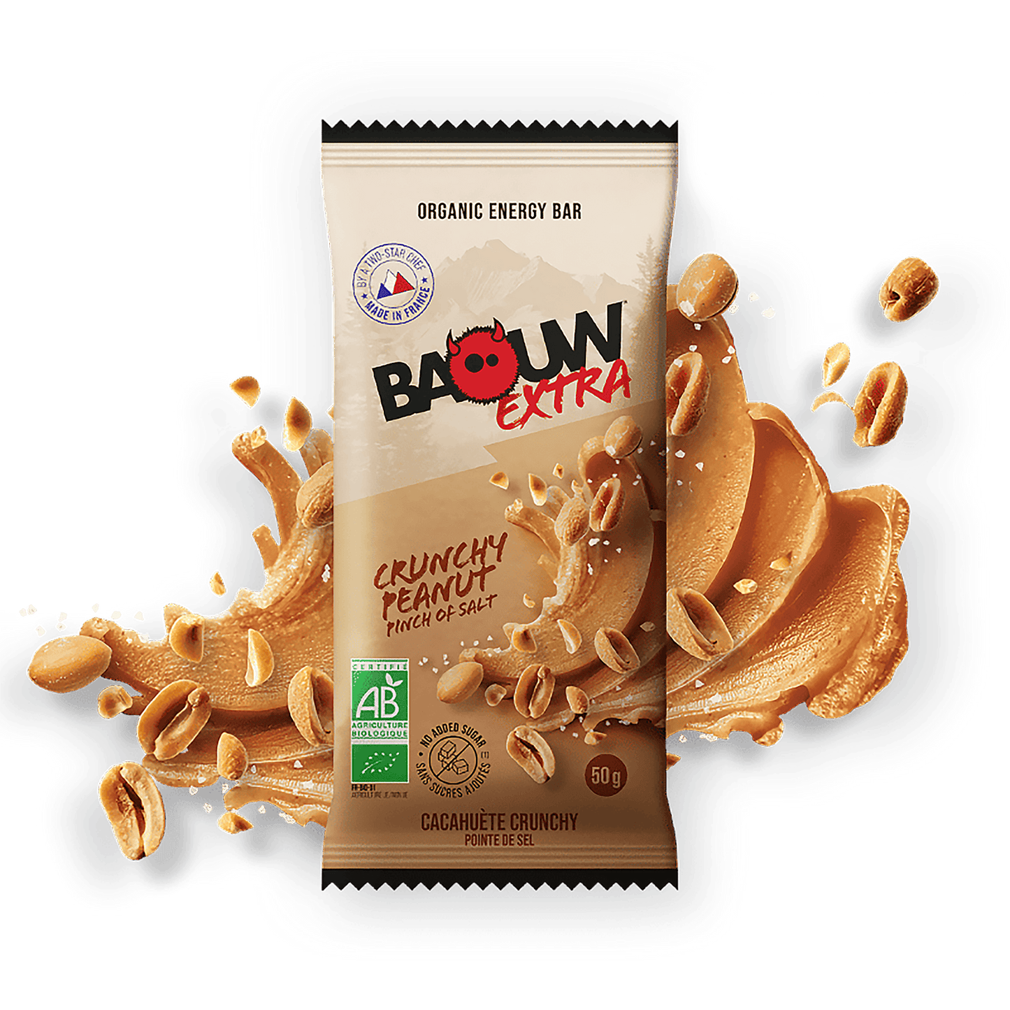 BAOUW ORGANIC EXTRA Crunchy Pinda Energiereep (50g)