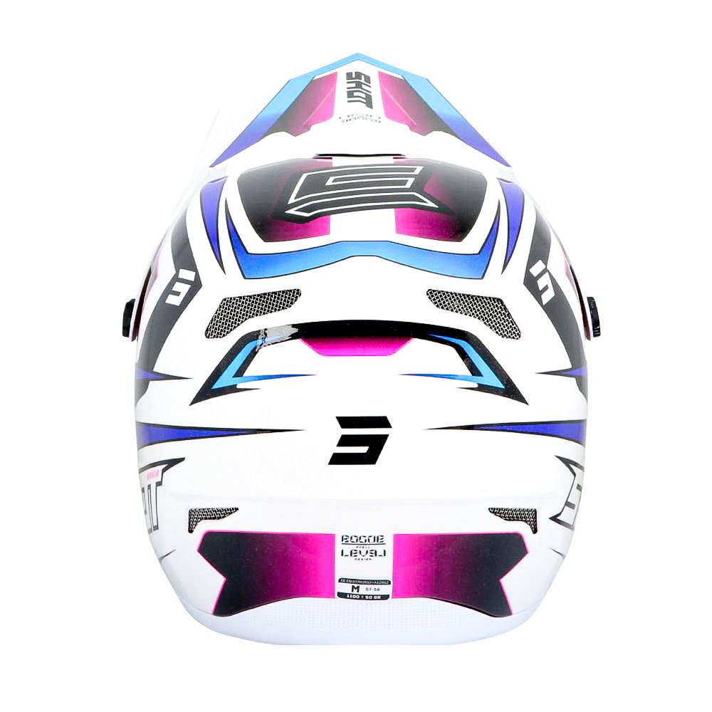 BMX-helm SHOT ROGUE Level White Blue Pearly