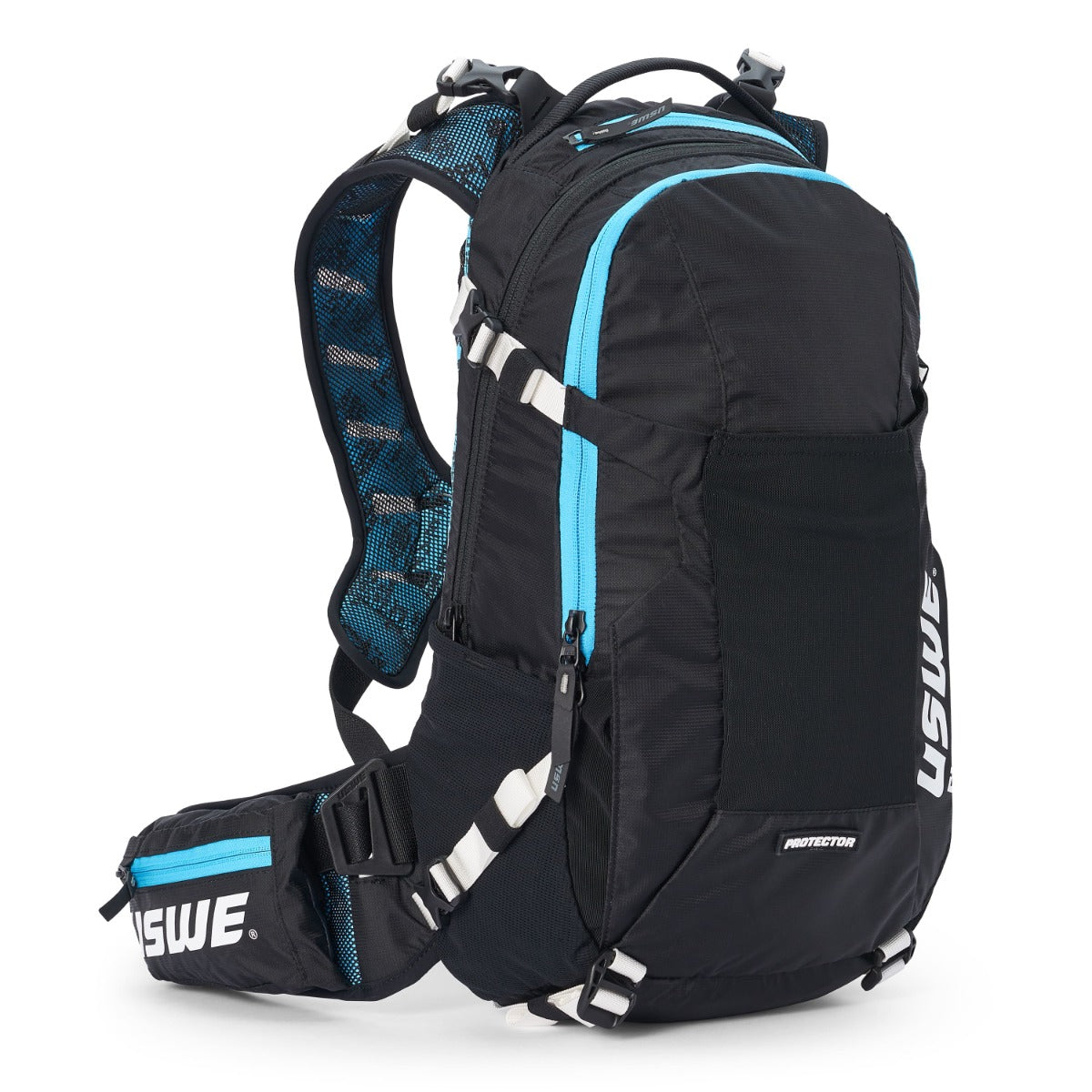 USWE FLOW 16 L rugzak met geïntegreerde schouderriem Zwart/Blauw
