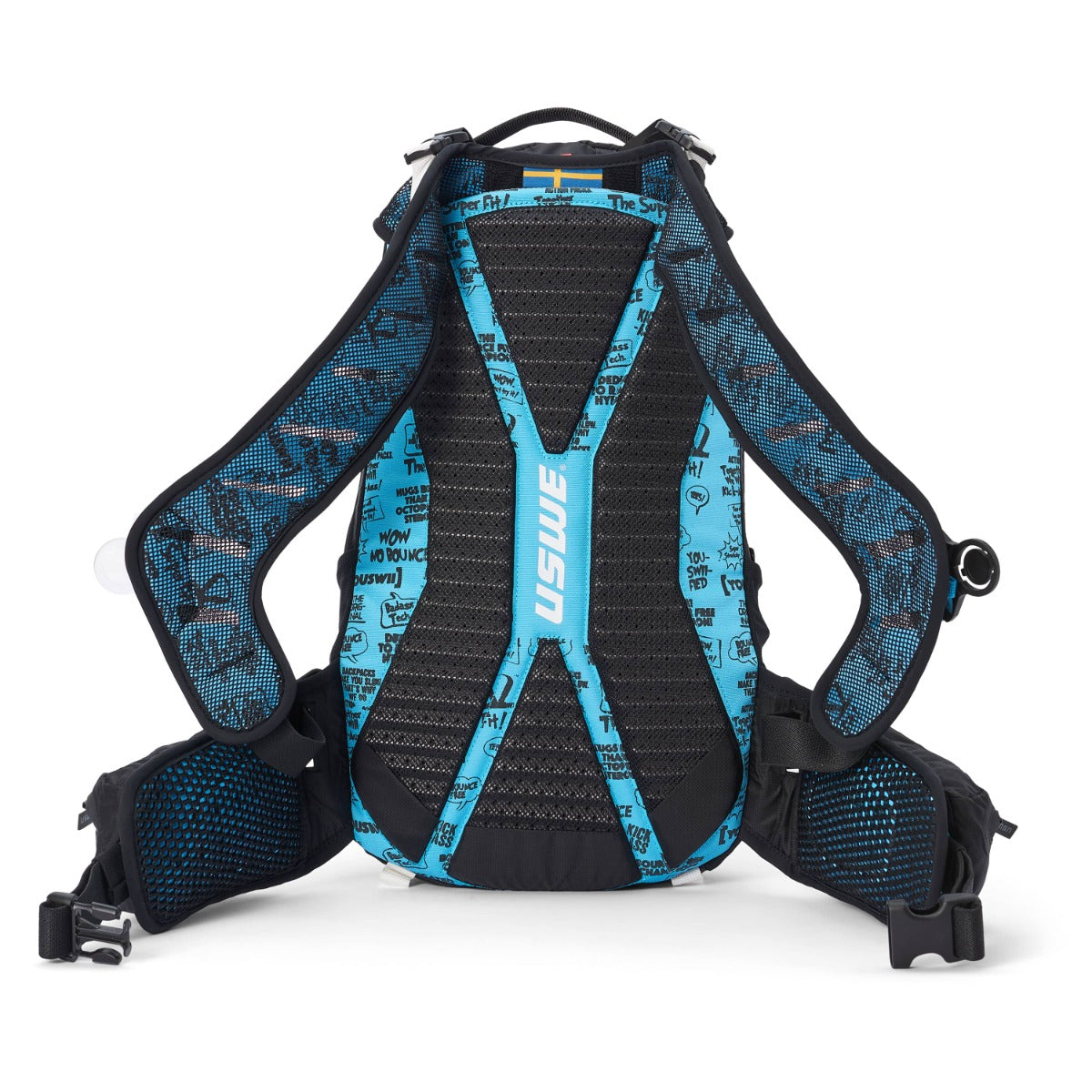 USWE FLOW 16 L rugzak met geïntegreerde schouderriem Zwart/Blauw