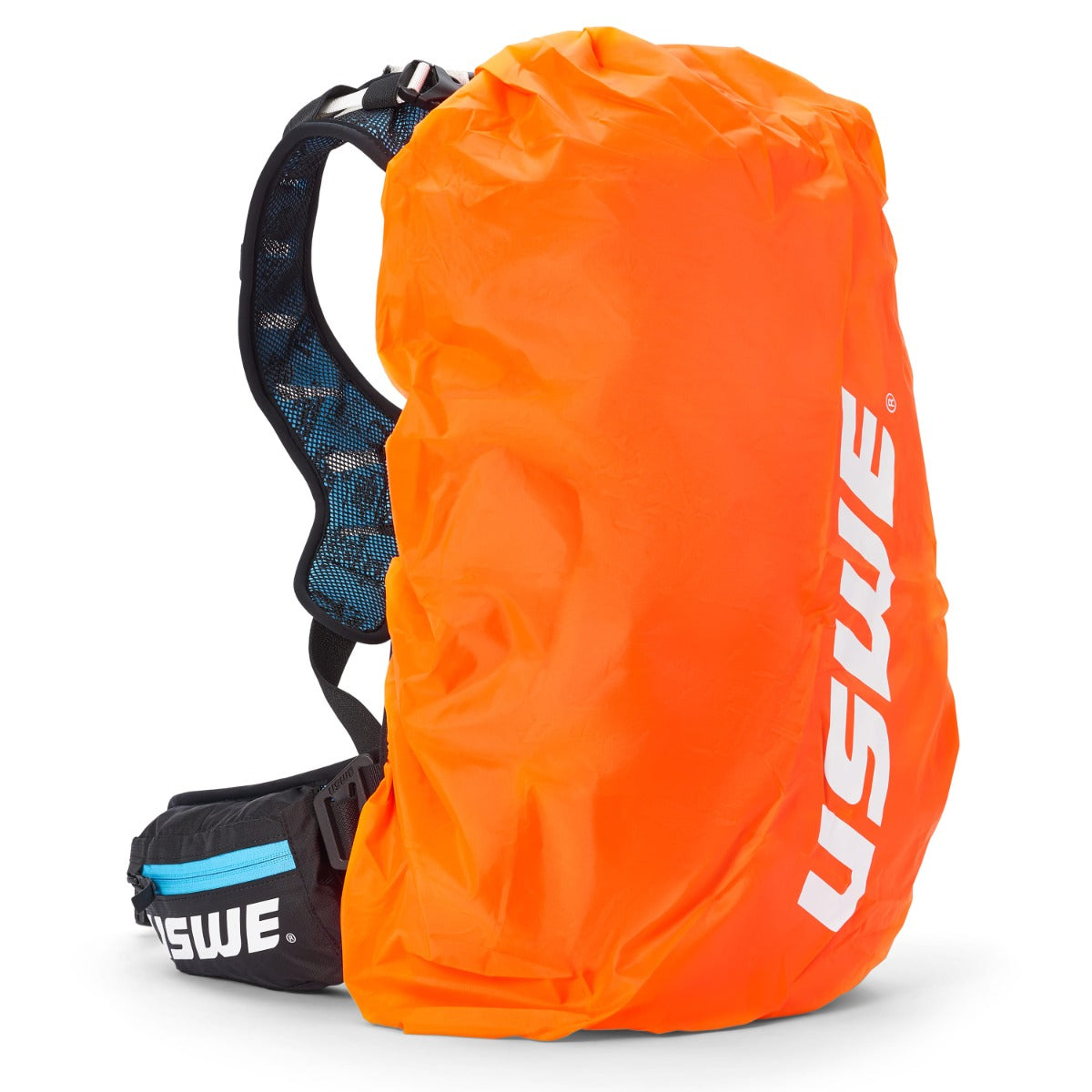 USWE FLOW 16 L rugzak met geïntegreerde schouderriem Zwart/Blauw
