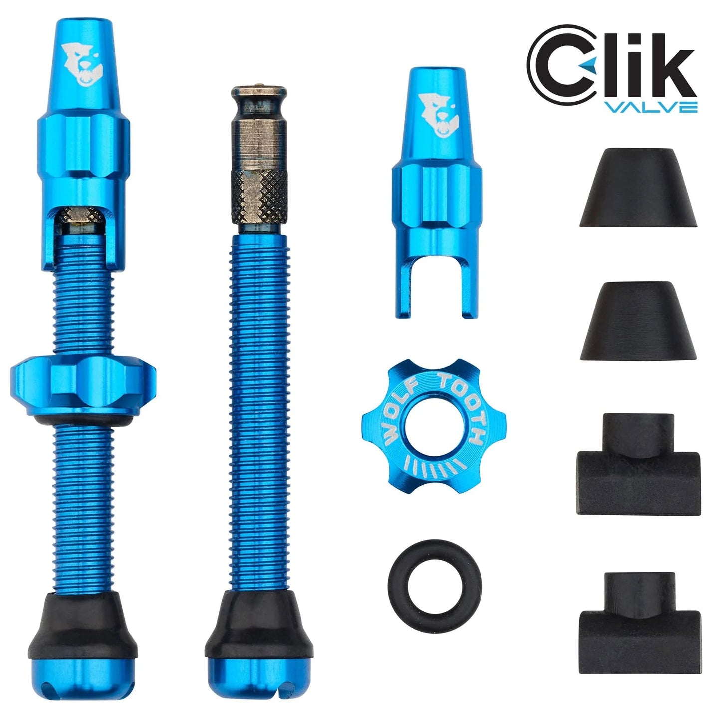 WOLF TOOTH CLIK VALVE Tubeless ventiel Blauw