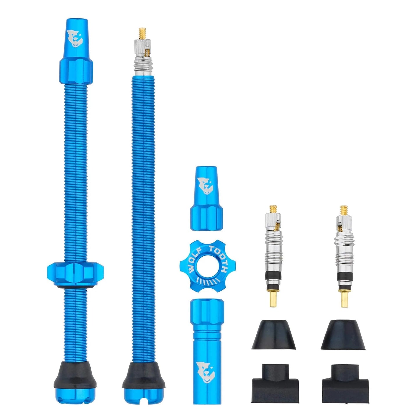 Set van 2 WOLF TOOTH binnenbandloze ventielen blauw