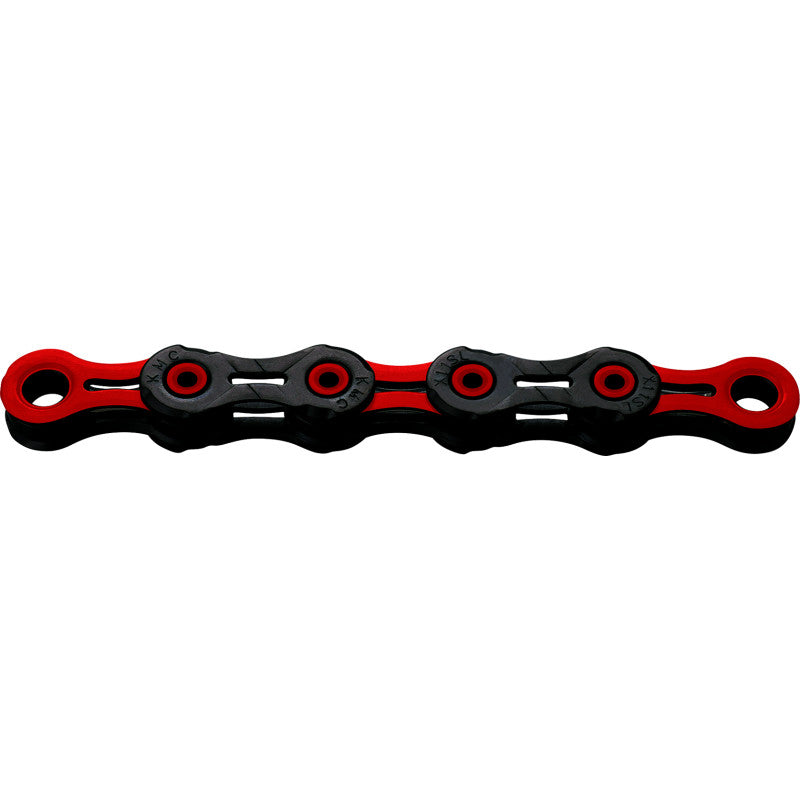 12V KMC DLC12 zwart/rood gewaxte ketting