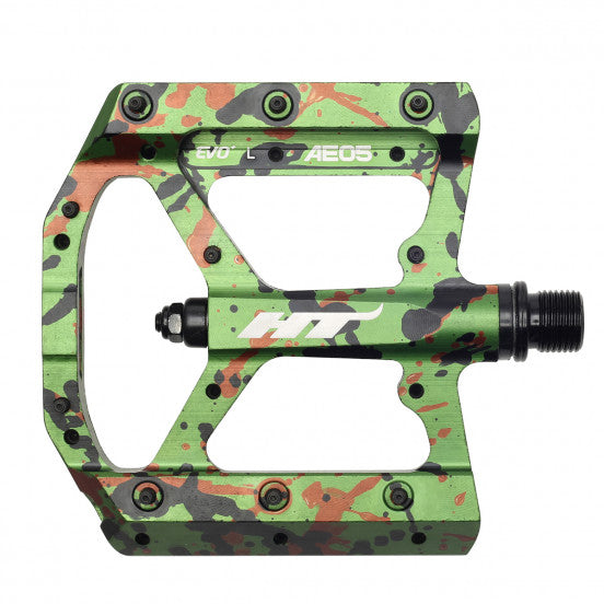 HT COMPONENTS AE05 Camo Groene Vlakke Pedalen