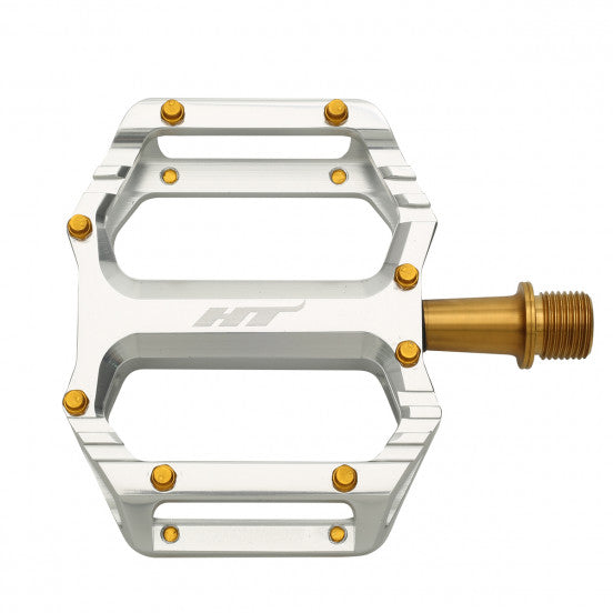 HT COMPONENTS AR09T Titanium zilver platte pedalen