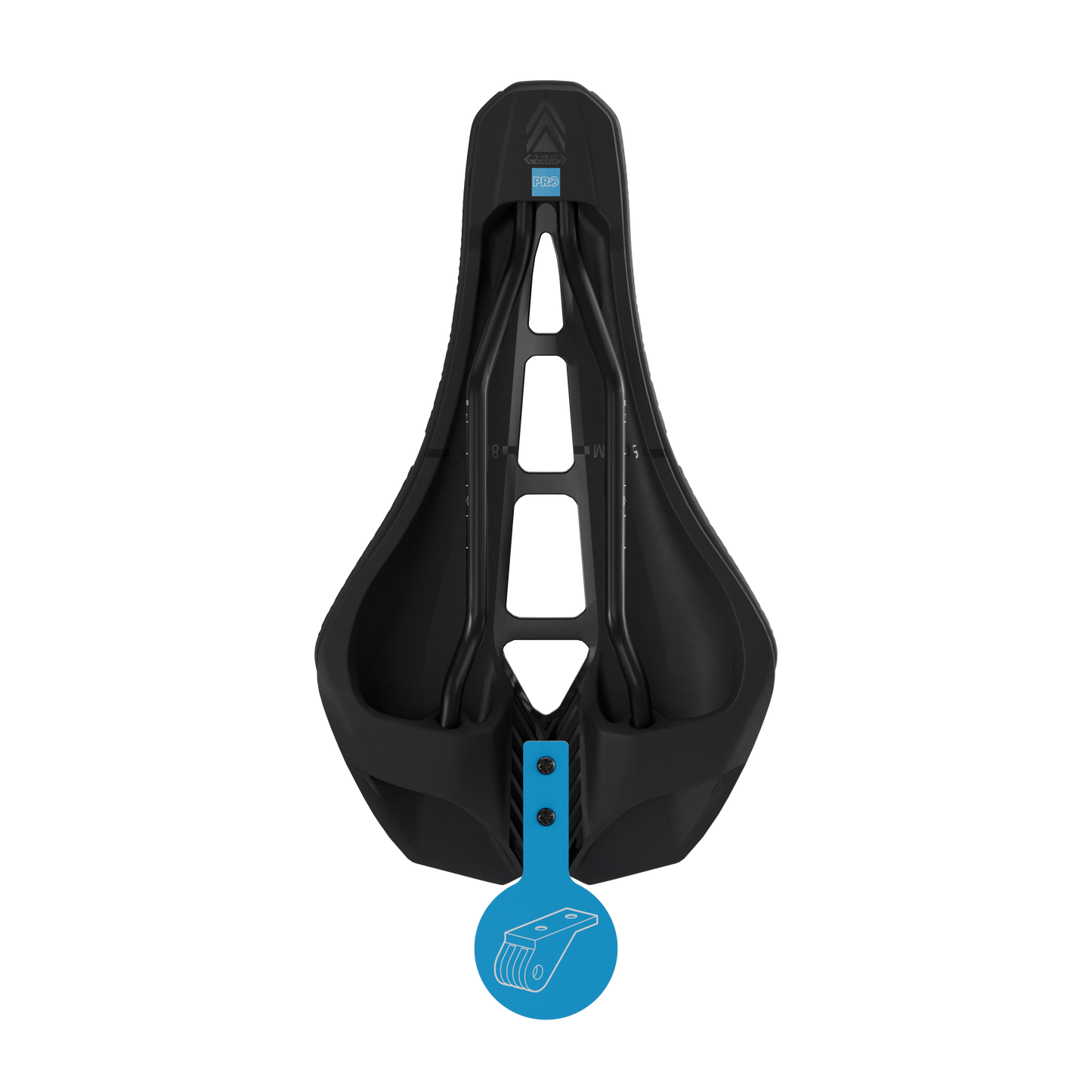 PRO 3D TEAM 142mm Zadel Roestvrij Staal Rails Zwart