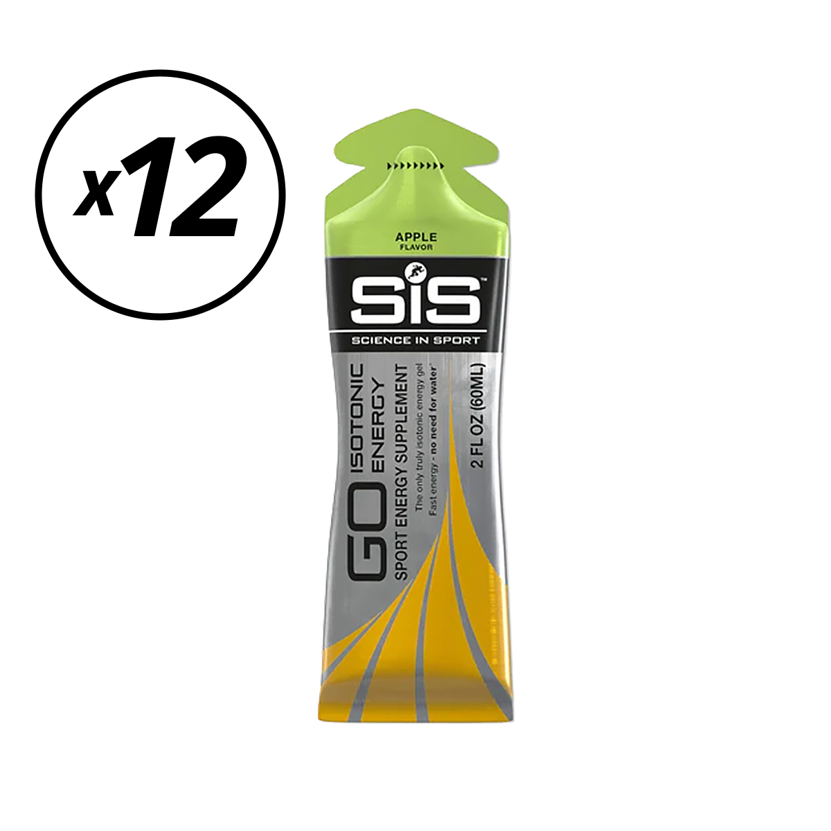Set van 12 SIS GO ISOTONIC ENERGY Gels (60ml) Apple Houdbaarheidsdatum verstreken