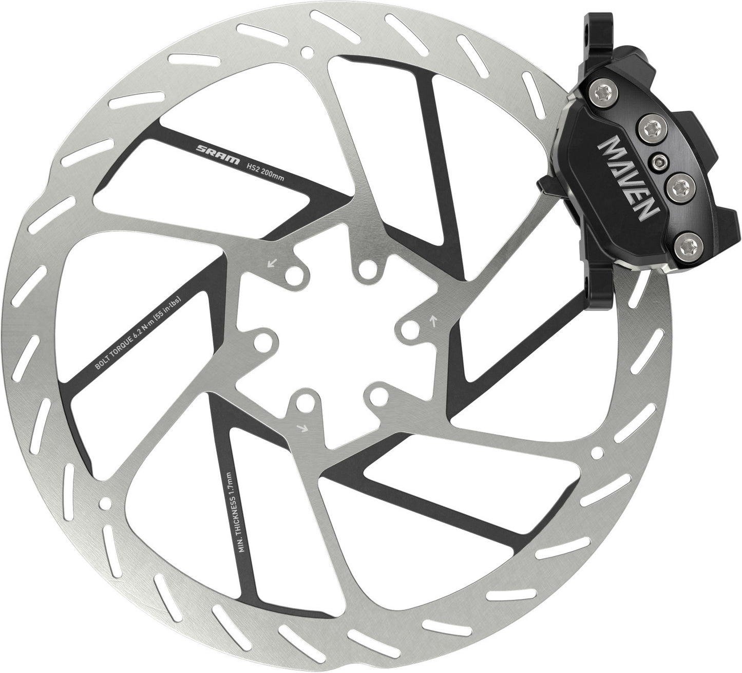 SRAM MAVEN SILVER achterrem Zwart