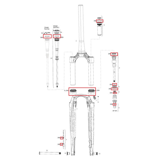 ROCKSHOX RUDY XPLR BASE/ULTIMATE A1 200 uur/jaar onderhoudskit (2022)