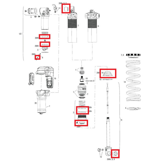Servicekit 200 uur / 1 jaar ROCKSHOX VIVID COIL C1+ (2025+)