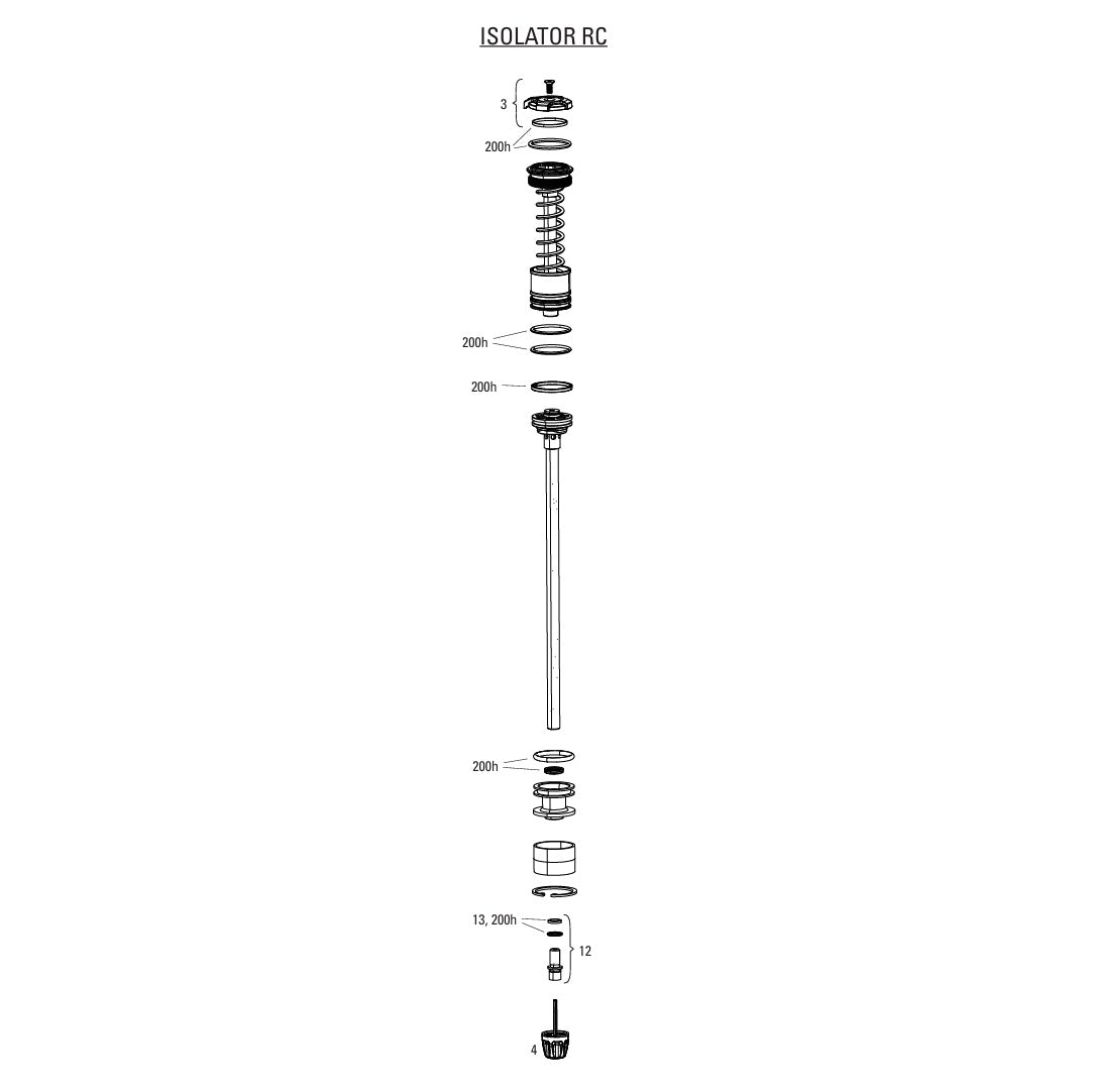 Upgrade zuigerset voor ROCKSHOX demperisolator RC 3 posities vork DOMAIN 38MM C1+ (2025+)