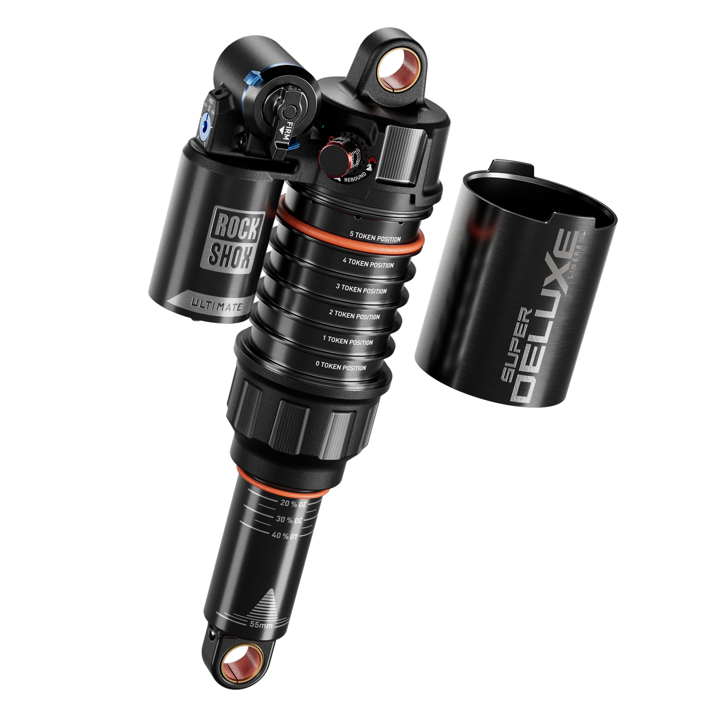 RS Super Deluxe Ultimate RC2T - 230x60 Lineair XL Air,Token Loc 3,Reb55/Comp34,Lockout45,HB. Std Std(8x30)(incl. lagerkit)D1 SantaCruzBronson4/Roubion4 2022-2024