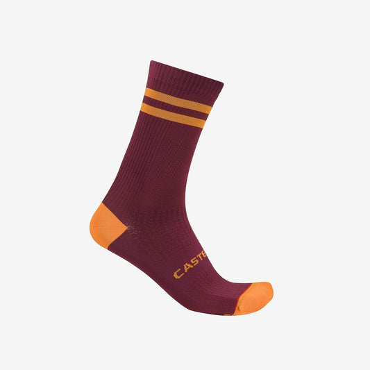 CASTELLI ORIGINALE 18 Sokken Bordeaux/Oranje
