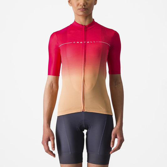 CASTELLI SALITA Damestrui Korte Mouw Roze/Oranje