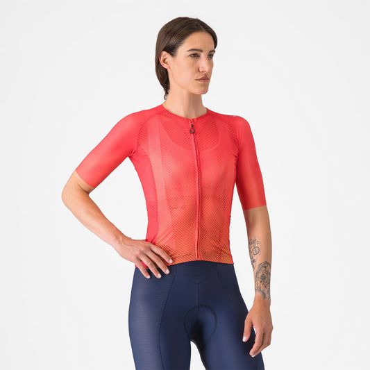 CASTELLI CLIMBER'S A/C Damestrui met korte mouwen en hibiscusblaadjes