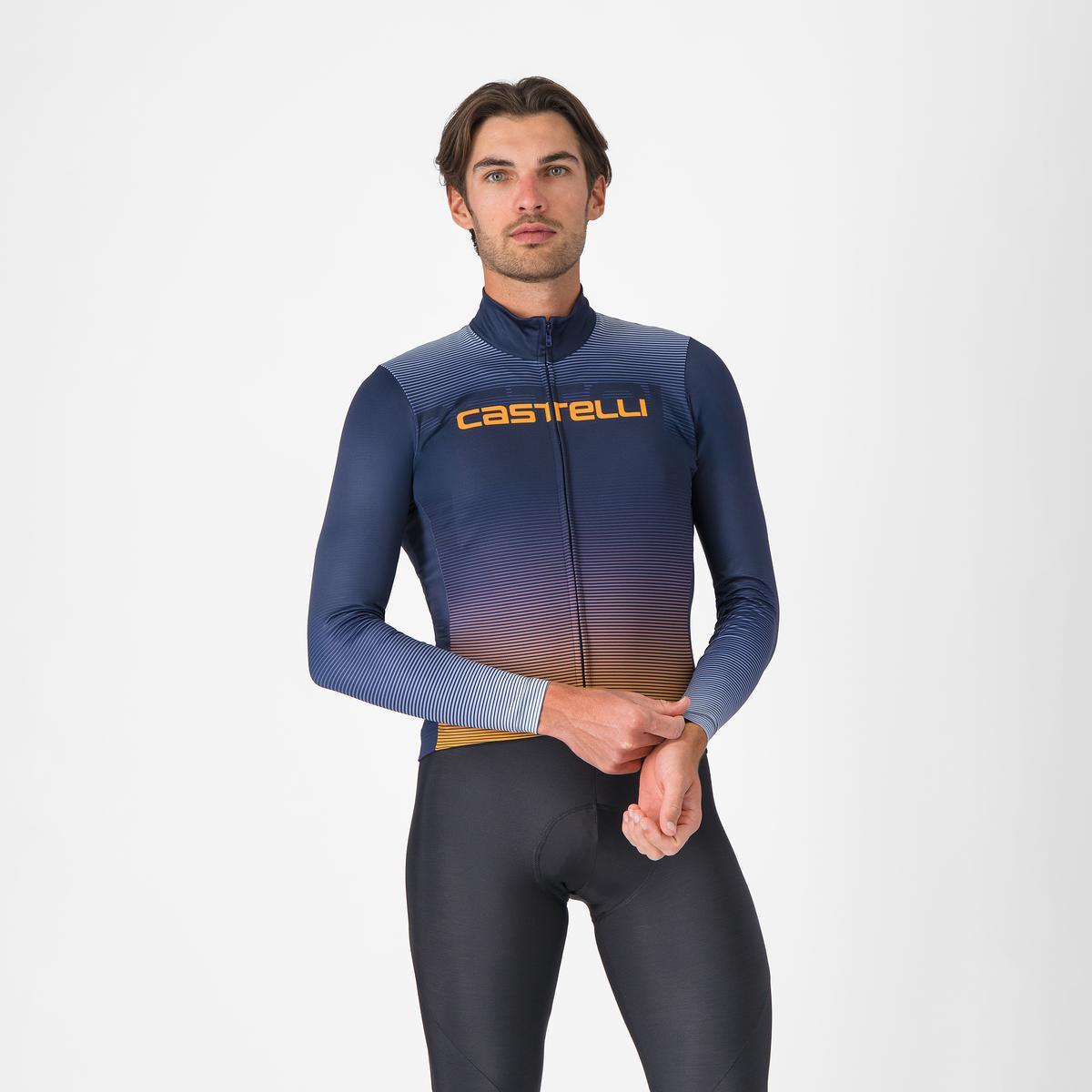 CASTELLLI APICE THERMAL Lange Mouw Trui Blauw/Oranje