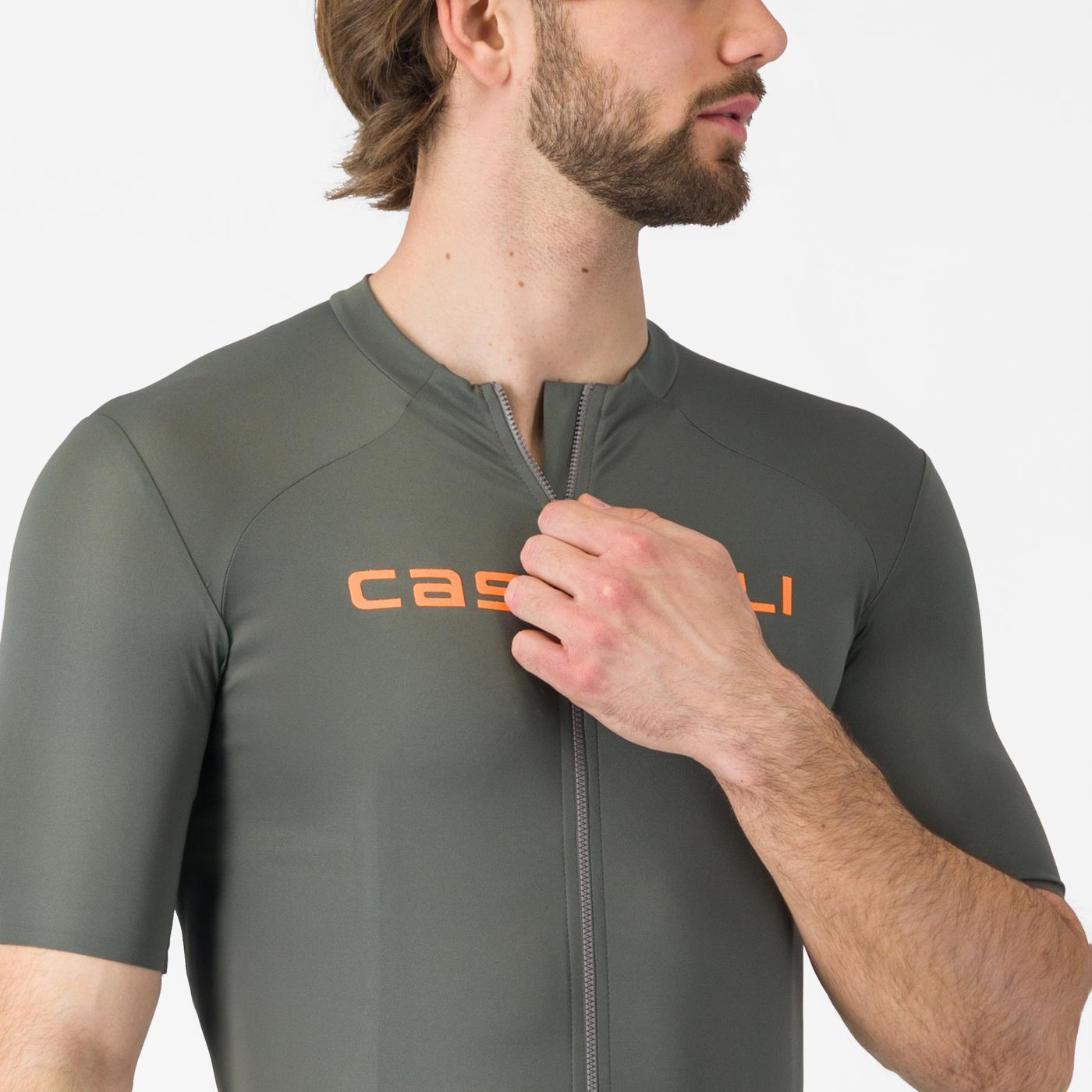 CASTELLI PROLOGO LITE Korte Mouw Trui Grijs/Oranje
