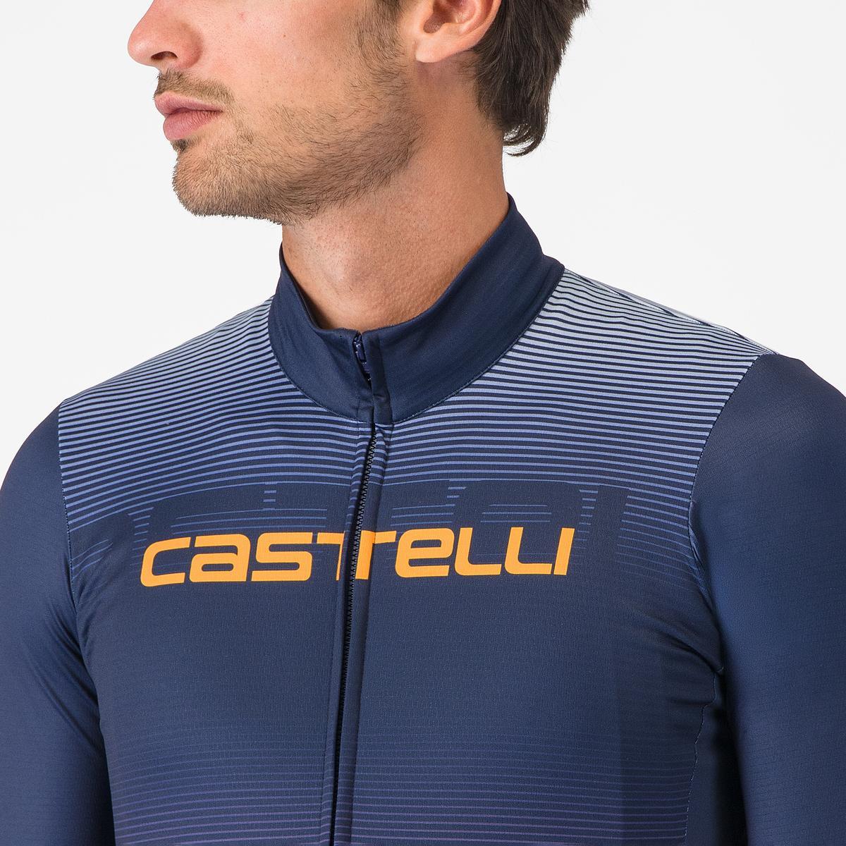 CASTELLLI APICE THERMAL Lange Mouw Trui Blauw/Oranje
