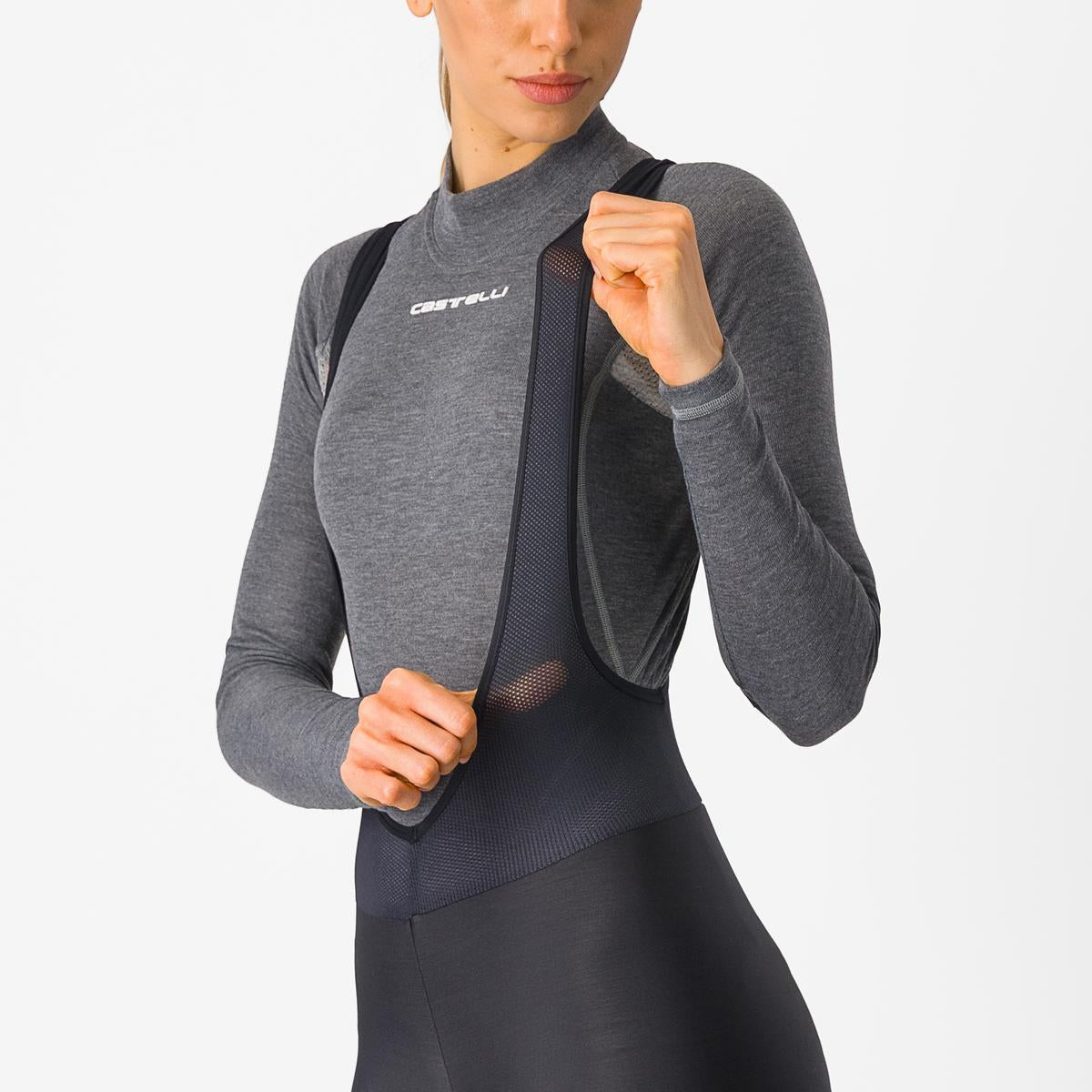 CASTELLI ENTRATA Dames 3/4 Bibtights Zwart