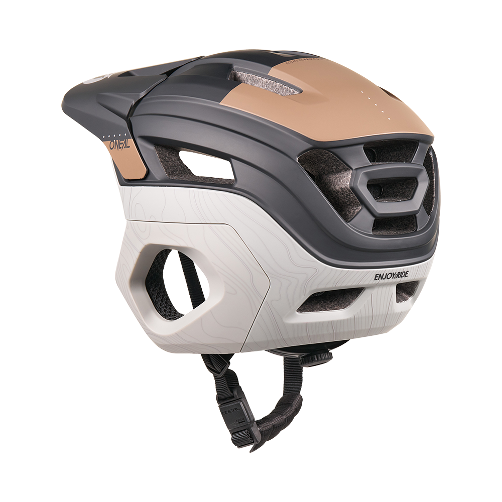 O'NEAL TRAPPER EVO SOLID MTB Helm Zwart/Bruin/Grijs