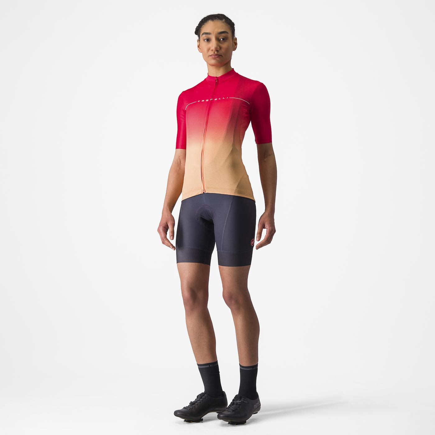 CASTELLI SALITA Damestrui Korte Mouw Roze/Oranje