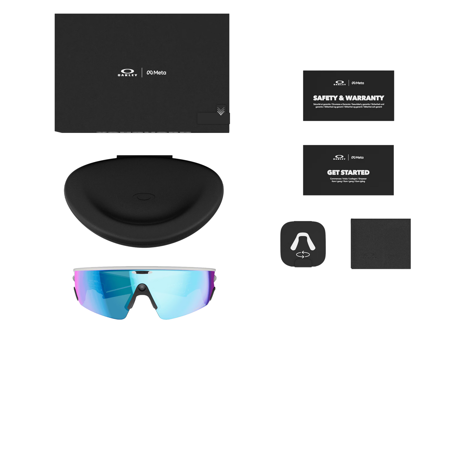 OAKLEY VANGUARD META Bril Zwart/Wit Prizm Saffier Lens