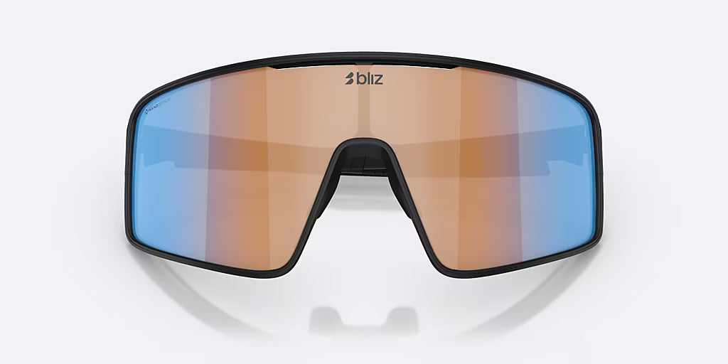 BLIZ P001 S Bril Zwart Mat Koraal/Oranje Blauw Irdium Lens