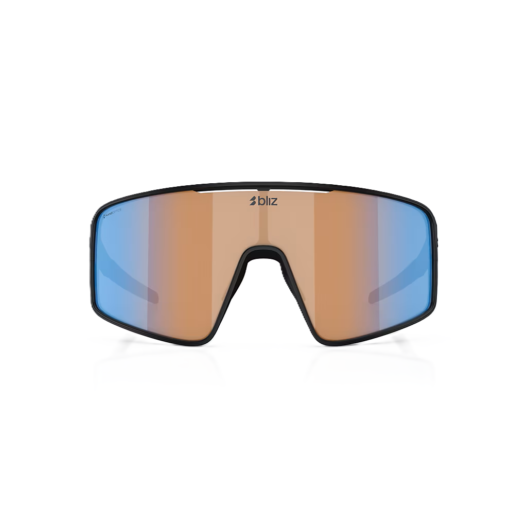 BLIZ P001 S Bril Zwart Mat Koraal/Oranje Blauw Irdium Lens