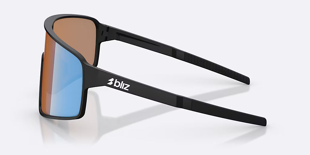 BLIZ P001 S Bril Zwart Mat Koraal/Oranje Blauw Irdium Lens