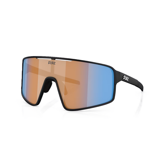 Bril BLIZ P001S Zwart Mat Nano Optics Nordic Ligh Coral - Oranje w Blauw Multi