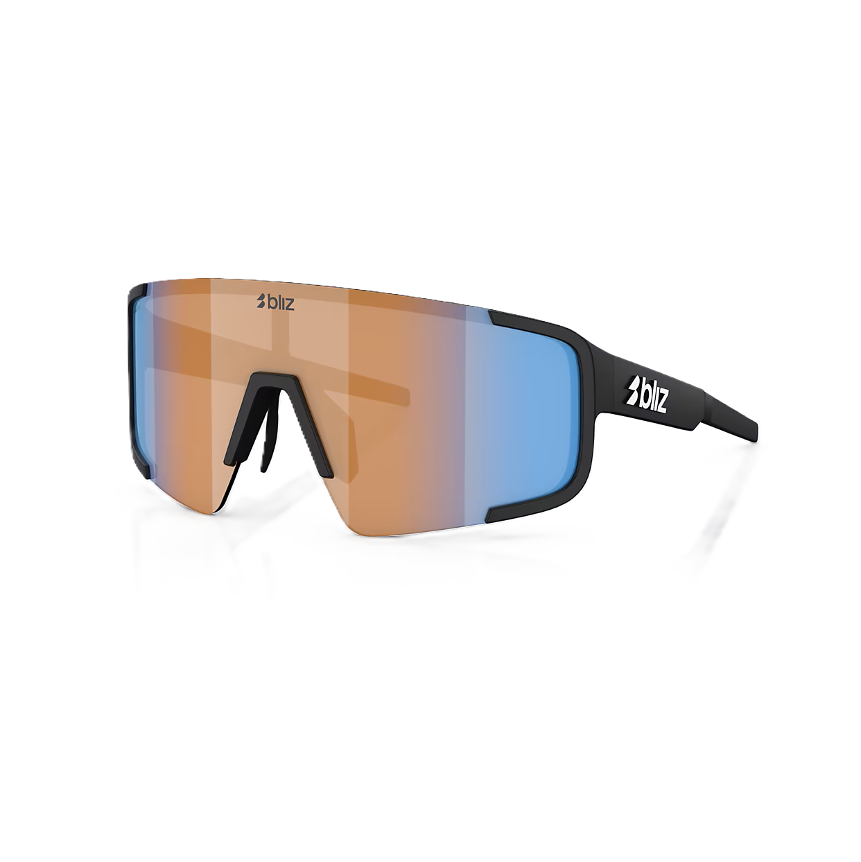 BLIZ P003 SMALL Bril Zwart Mat Koraal/Oranje Iridium Blauw Lens