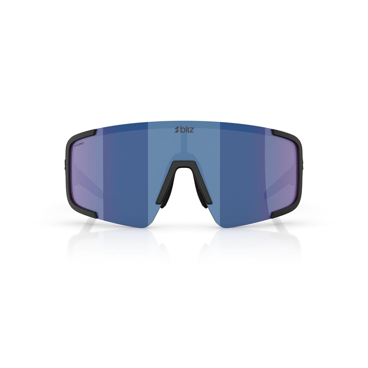 Bril BLIZ P003 Zwart Mat Blauw Spiegelglas