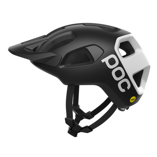 POC CULARIS MTB Helm Zwart/Wit Mat Logo