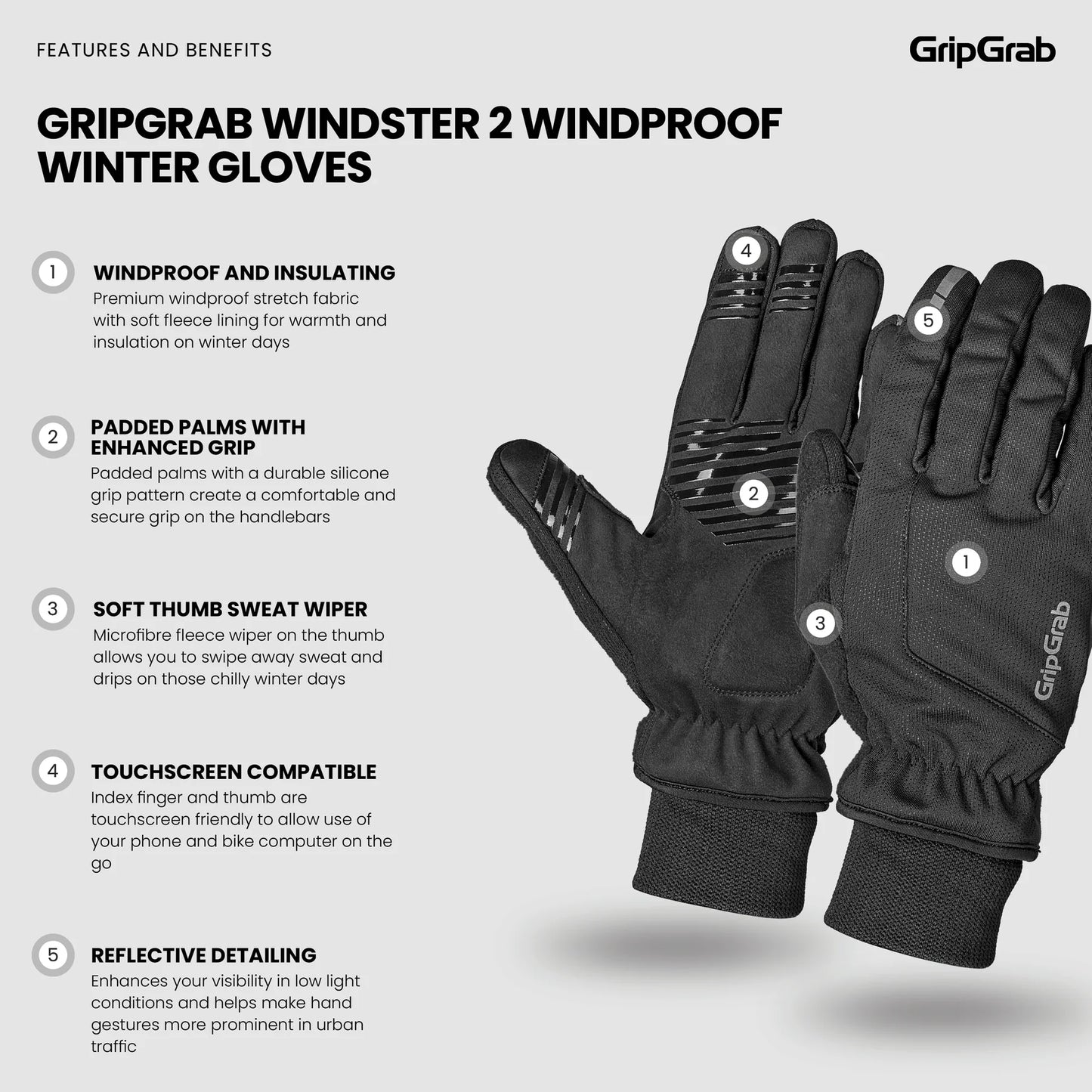 WINDSTER 2 WINDPROOF WINTER GRIPGRAB Handschoenen Geel