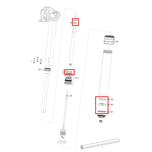 ROCKSHOX REVERB AXS A1/A2 Onderhoudskit 200 uur/jaar