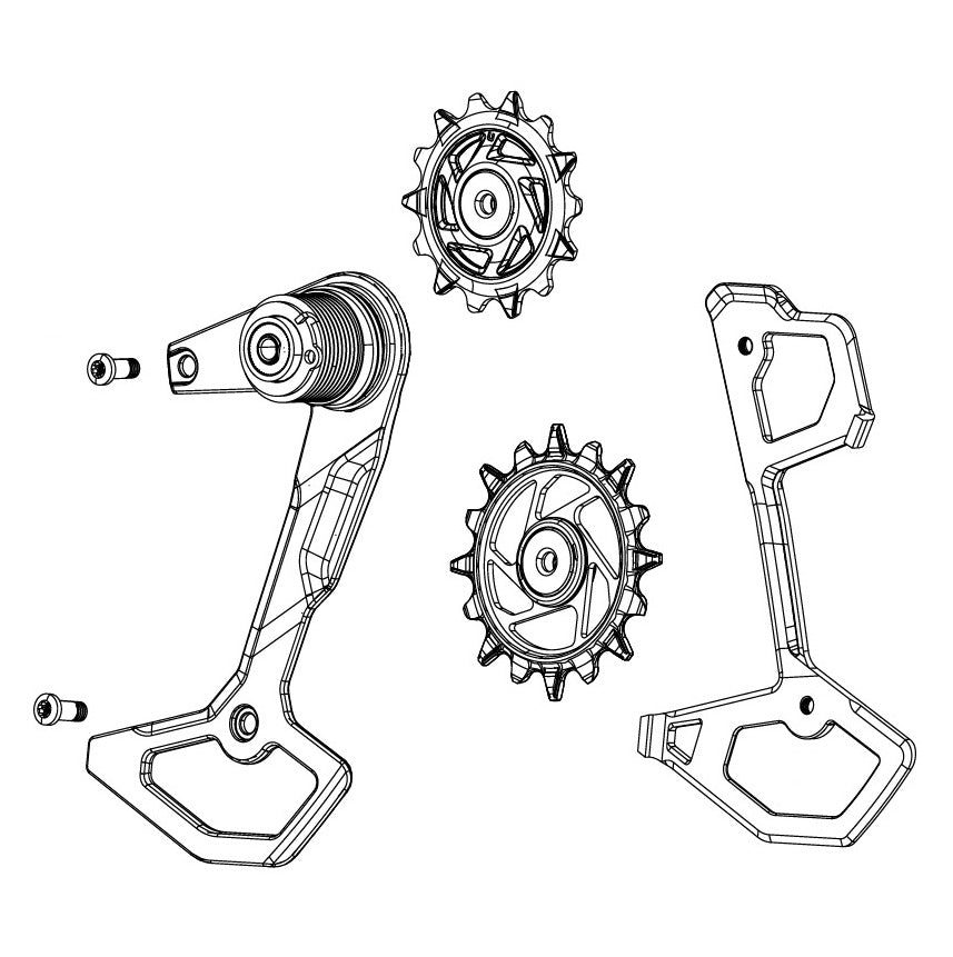 SRAM XX-SL T-TYPE EAGLE AXS Derailleurkooi en wieltjes