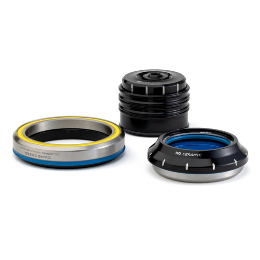 CANE CREEK 110 keramisch conisch balhoofd, 1 1/8"-1.5", IS42/28.6/H9 | IS52/40, zwart/zilver