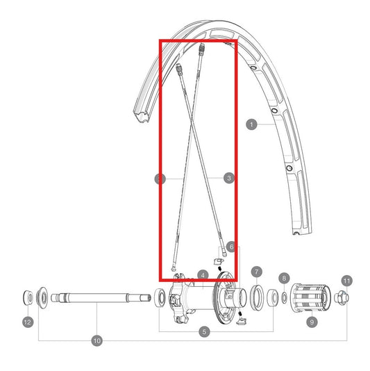 SET VAN 10 MAVIC M7/7 SFAL BK 298,5 ACHTERSPAKEN