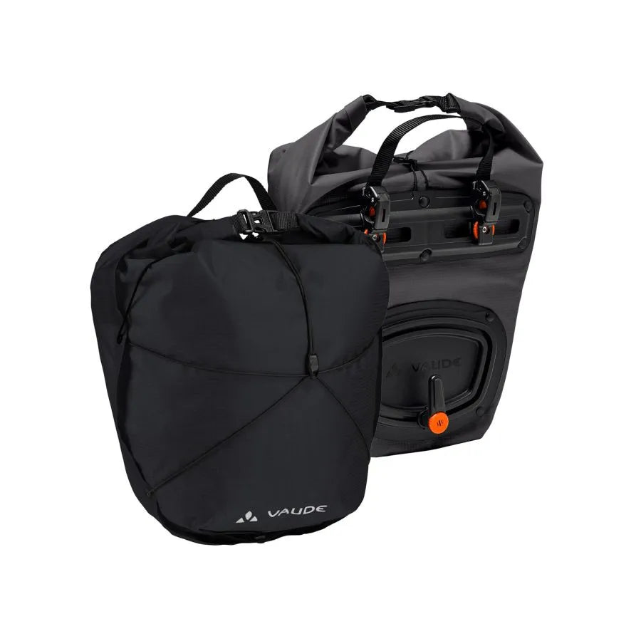 Paar VAUDE AQUA FRONT LIGHT 22 L Zwarte Bagagetassen