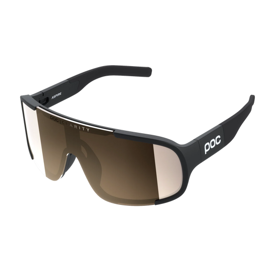 POC ASPIRE-bril Zwart helderheidsglas Trail/Deels zonnig zilver